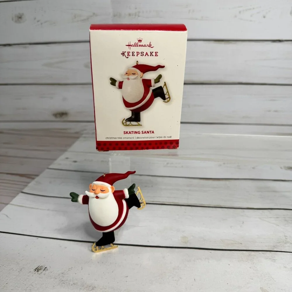 Hallmark Keepsake Ornament 2019‎ Skating Santa Julie Forsyth Christmas Vtg Boxed